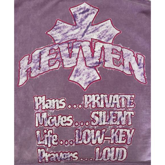 Custom Painted Hoodie Sweatshirt Boxy Oversized Women's XS Purple Religious - Picture 8 of 11